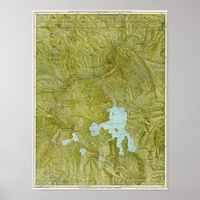 Yellowstone nationalpark poster (Framsidan)