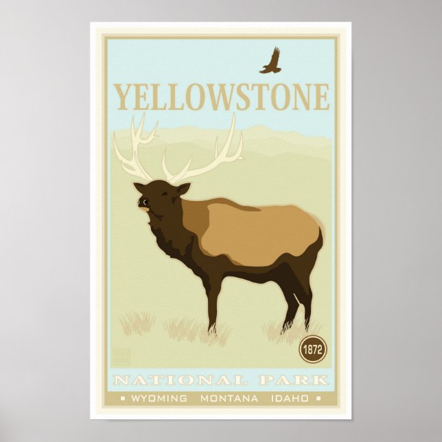Yellowstone nationalpark poster (Framsidan)