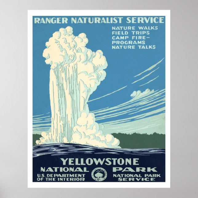 Yellowstone nationalpark poster (Framsidan)