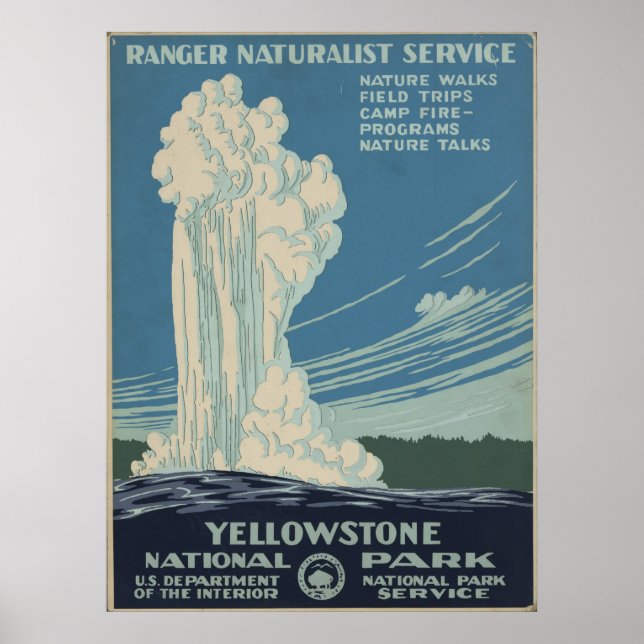 Yellowstone nationalpark poster (Framsidan)