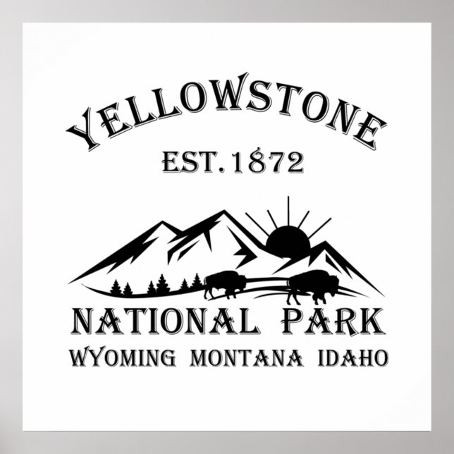 Yellowstone Nationalpark Poster (Framsidan)