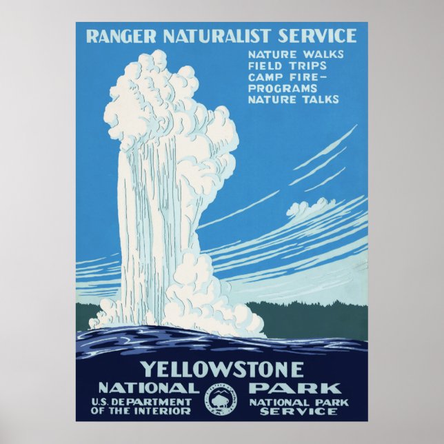 Yellowstone nationalpark poster (Framsidan)