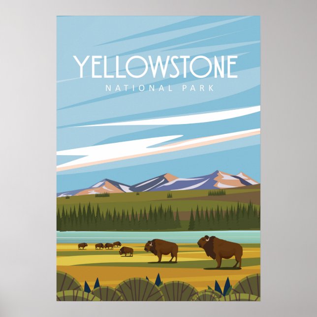 Yellowstone nationalpark poster (Framsidan)