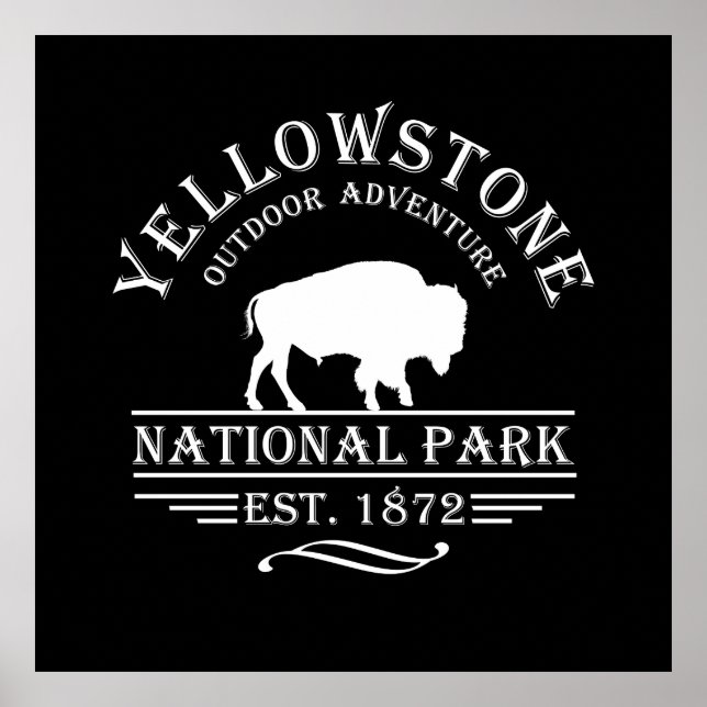 Yellowstone nationalpark poster (Framsidan)