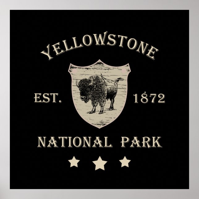 Yellowstone nationalpark poster (Framsidan)