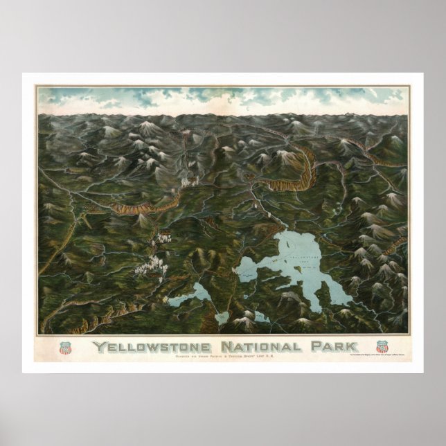 Yellowstone nationalpark Poster 1902 (Framsidan)