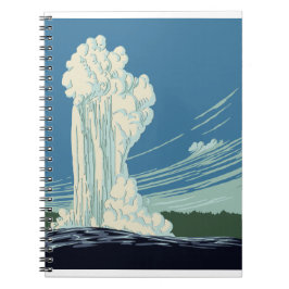 Yellowstone nationalpark Poster Anteckningsbok