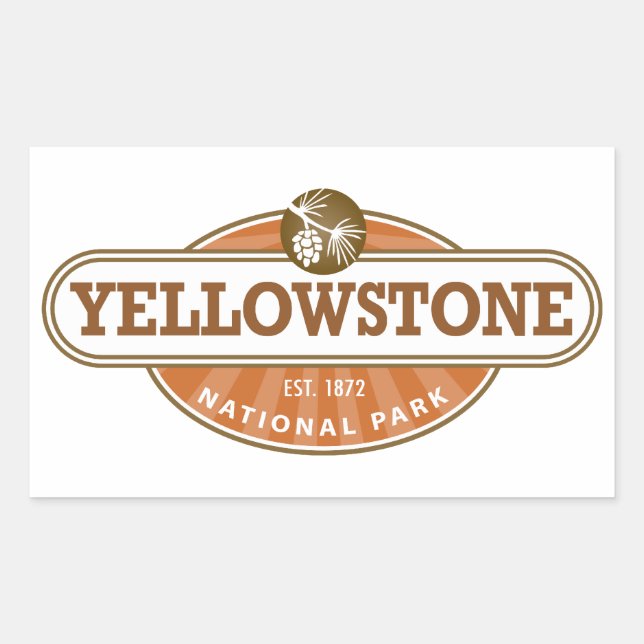 Yellowstone nationalpark rektangulärt klistermärke (Framsida)