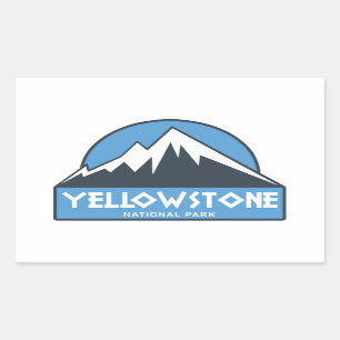 Yellowstone nationalpark rektangulärt klistermärke