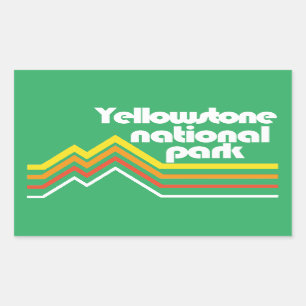 Yellowstone nationalpark rektangulärt klistermärke