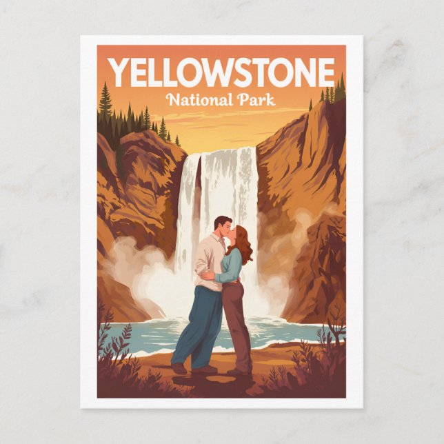 Yellowstone Nationalpark, Romantiskt Par  Vykort (Framsida)