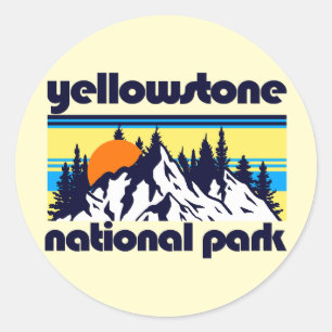 Yellowstone nationalpark runt klistermärke