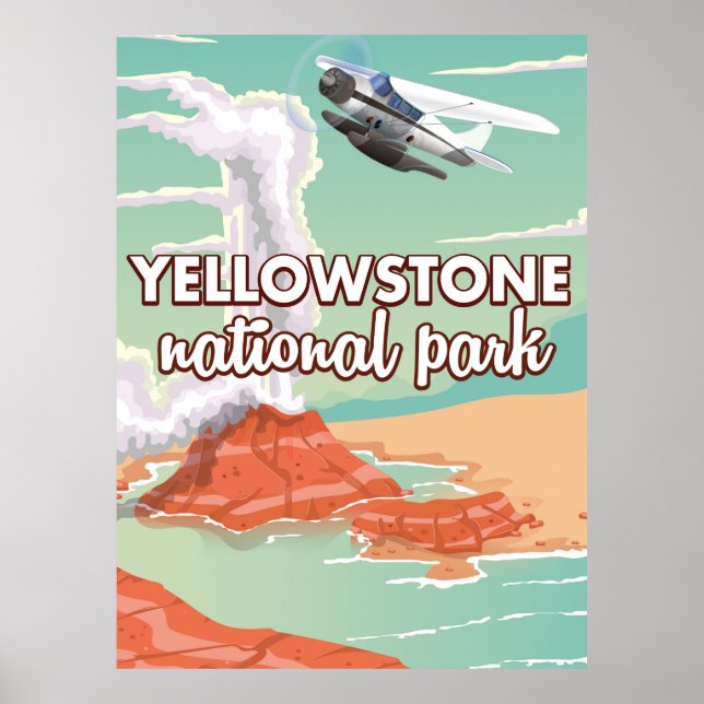 Yellowstone nationalpark serie resandeaffisch poster (Framsidan)