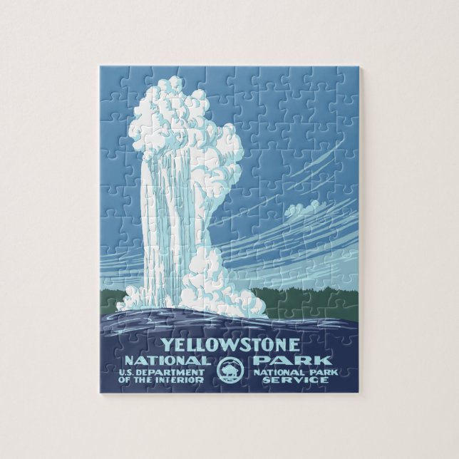 Yellowstone nationalpark Souvenir Pussel (Vertikal)