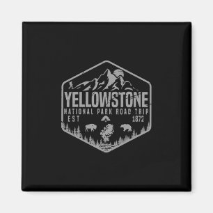 Yellowstone Nationalpark Souvenir Vandring Familj Magnet