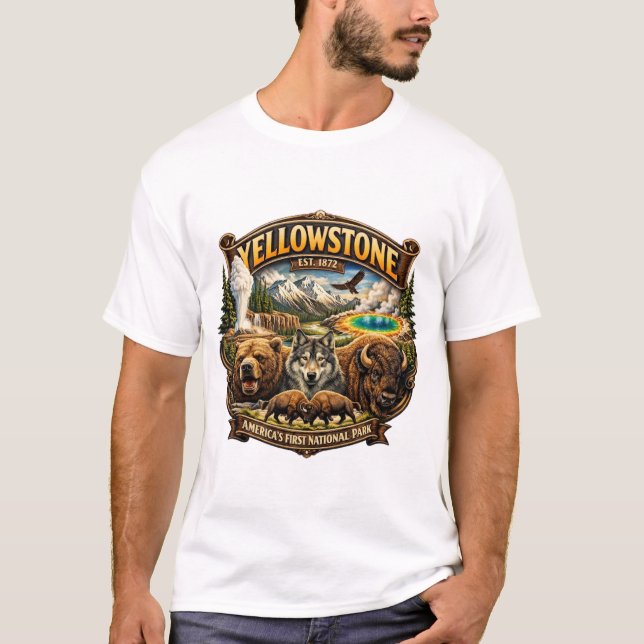 YELLOWSTONE NATIONALPARK T SHIRT (Framsida)