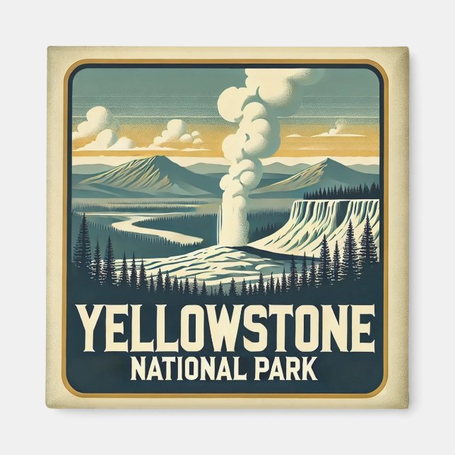 Yellowstone nationalpark Underlägg Magnet (Framsidan)