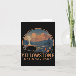 Yellowstone Nationalpark Usa Bison Vintage Vandrin Kort
