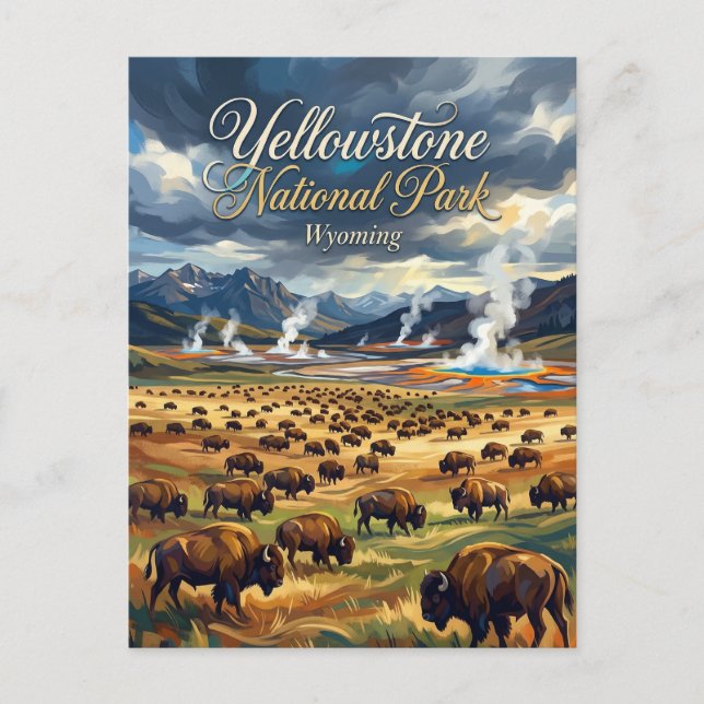 Yellowstone nationalpark USA Vykort (Framsida)