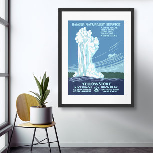 Yellowstone nationalpark Vintage affisch