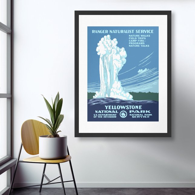 Yellowstone nationalpark Vintage affisch (Yellowstone)