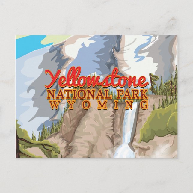 Yellowstone nationalpark Vintage affisch Vykort (Framsida)