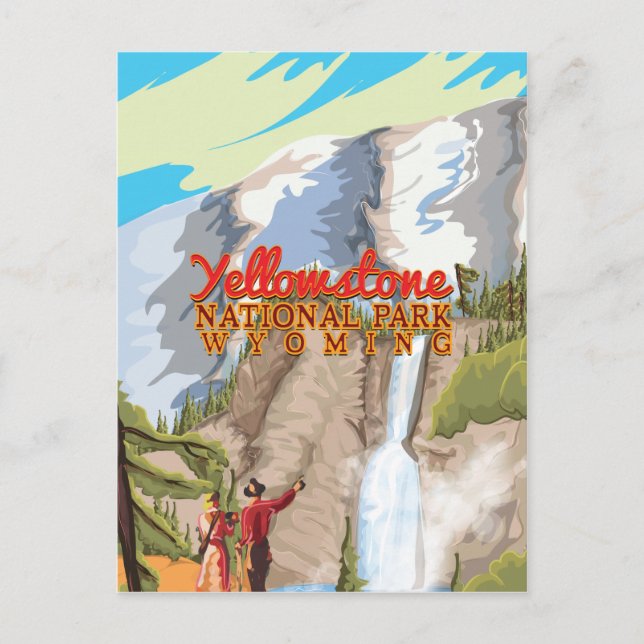 Yellowstone nationalpark Vintage affisch Vykort (Framsida)