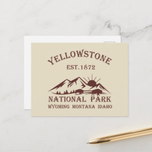 Yellowstone Nationalpark Vintage Helg Vykort