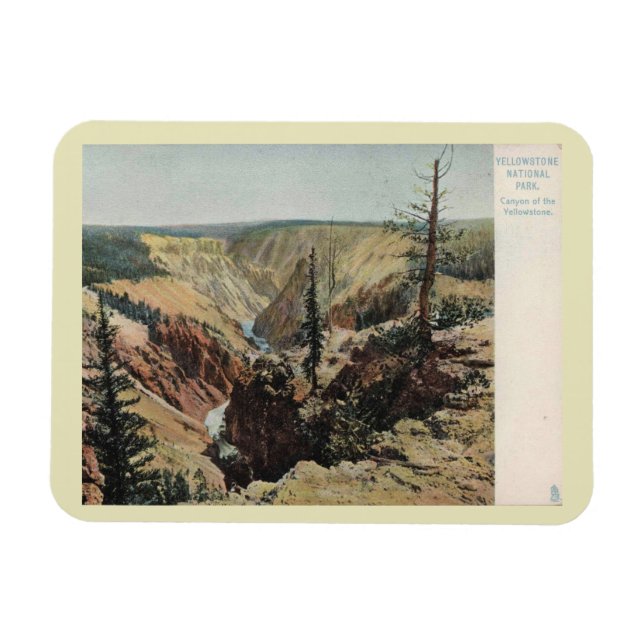 Yellowstone nationalpark, Vintage Magnet (Horisontell)