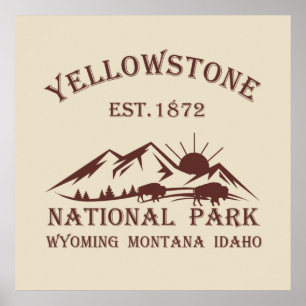 Yellowstone Nationalpark Vintage Poster