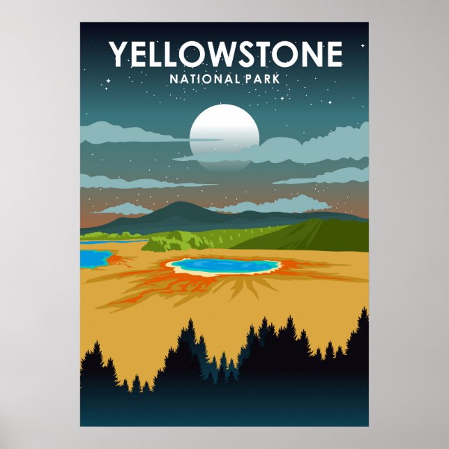 Yellowstone nationalpark Vintage resor Poster (Framsidan)