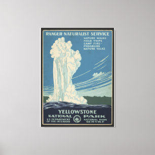 Yellowstone nationalpark Vintage resor Poster Canvastryck