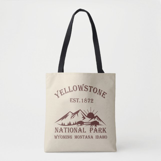 Yellowstone Nationalpark Vintage Tygkasse (Framsida)