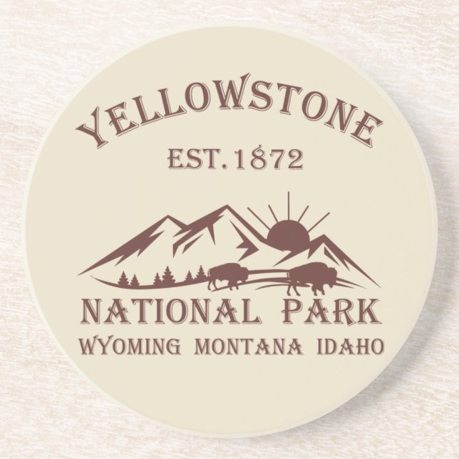 Yellowstone Nationalpark Vintage Underlägg (Framsidan)
