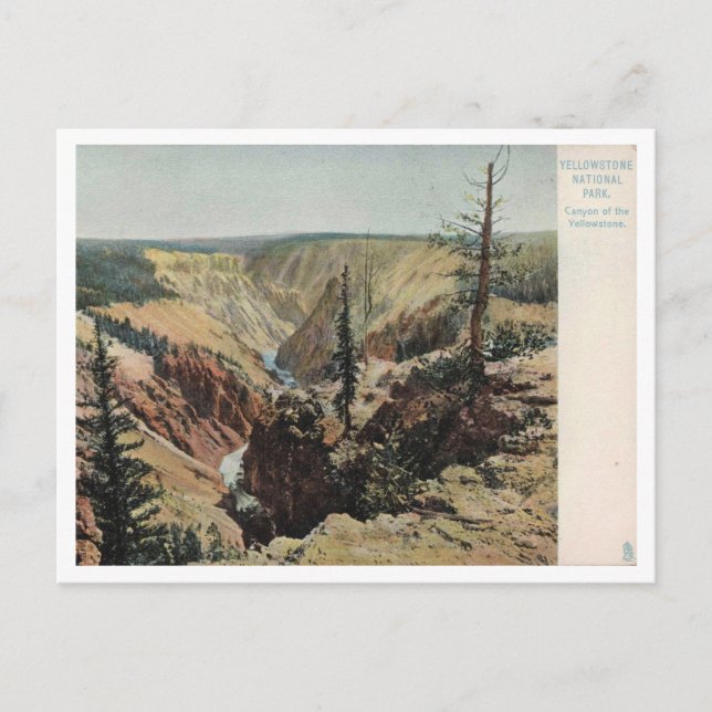 Yellowstone nationalpark, Vintage Vykort (Framsida)