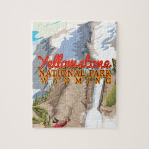 Yellowstone Nationalpark Vintageaffisch Pussel