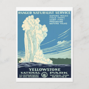 Yellowstone nationalpark vykort