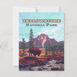 Yellowstone nationalpark Wyoming Bison Card