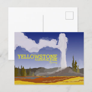Yellowstone nationalpark, Wyoming Geyser Vykort