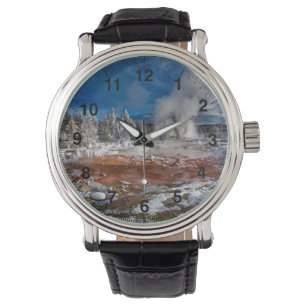 Yellowstone nationalpark Wyoming i vinter Armbandsur