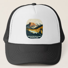 Yellowstone nationalpark Wyoming Mountains Retro Keps