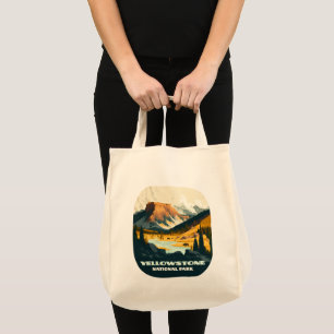 Yellowstone nationalpark Wyoming Mountains Retro Tygkasse