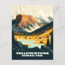 Yellowstone nationalpark Wyoming Mountains Retro