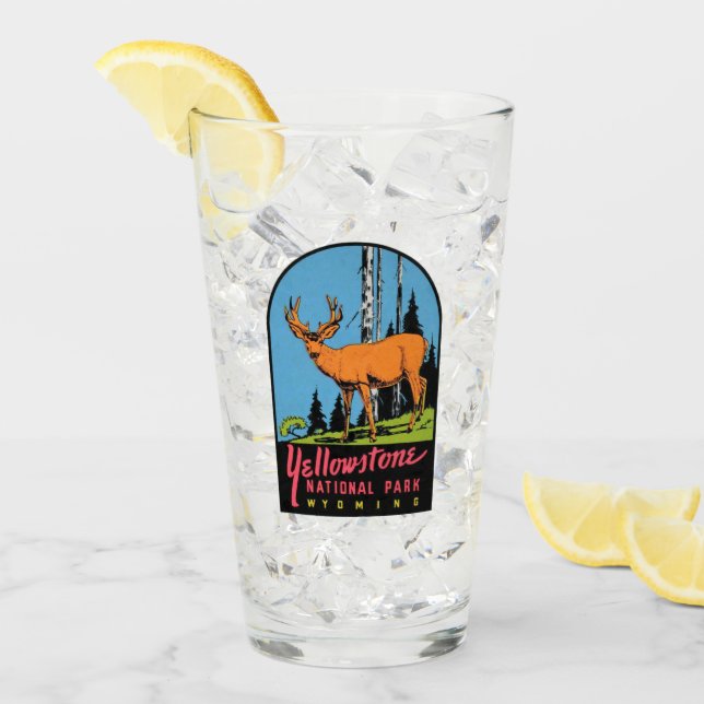 Yellowstone nationalpark Wyoming Pint Glass Glaskopp (Framsida Ice)