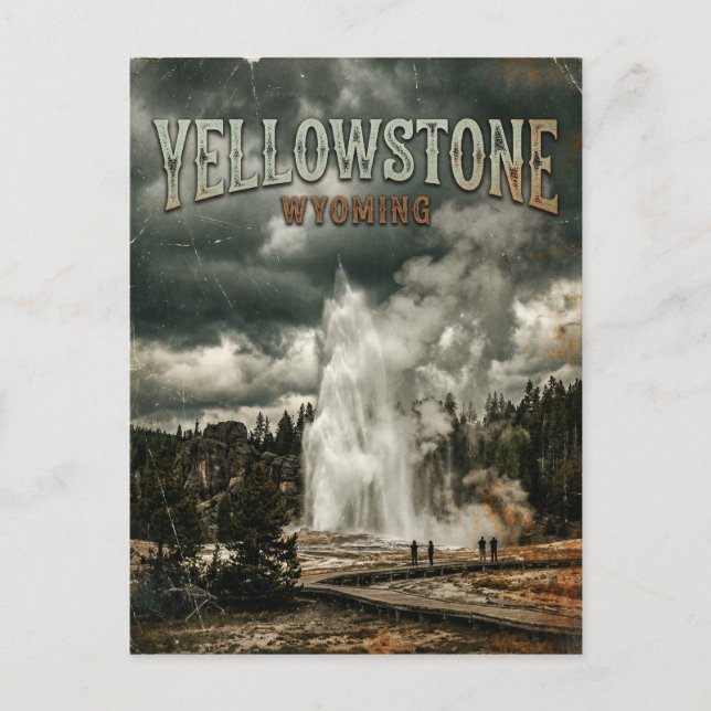 Yellowstone nationalpark Wyoming Vykort (Framsida)