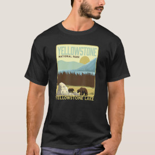 Yellowstone nationalpark Yellowstone Sjö & Bears T Shirt