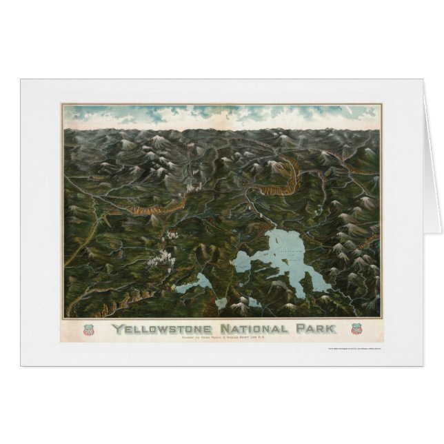 Yellowstone nationalparkaffisch 1902 hälsningskort (Framsidan Horizontal)