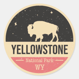 Yellowstone nationalparkemblem runt klistermärke