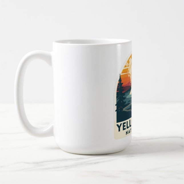 Yellowstone nationalparken Äventyr Design Kaffemugg (Vänster)
