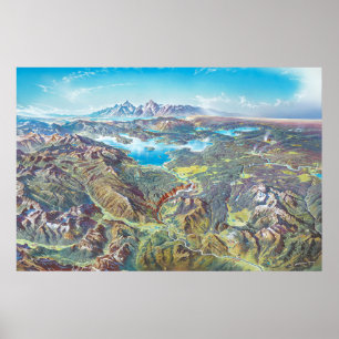 Yellowstone Nationalparken Landcape (inga etikette Poster